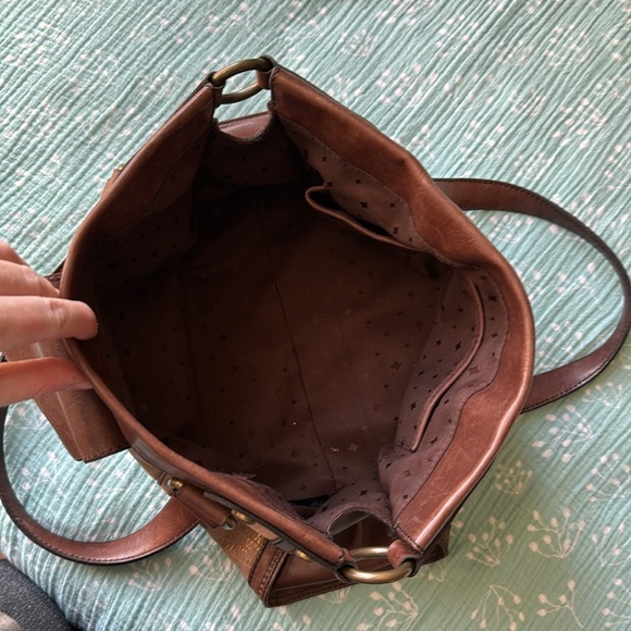 Fossil Metallic Leather Satchel - Picture 3 of 4